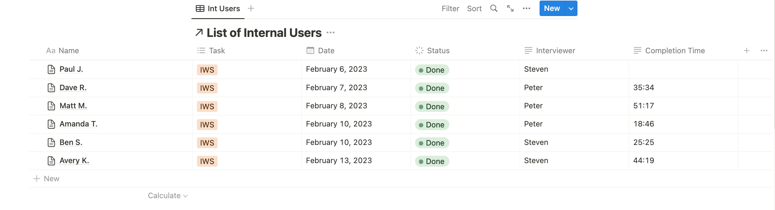 Notion Document of our Tested Users